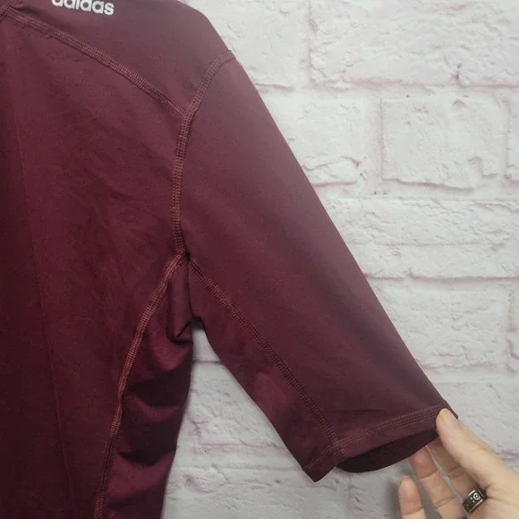 Adidas Techfit Compression‎ Climalite Maroon Shirt Mens L Athletic Training Top - Picture 5 of 9